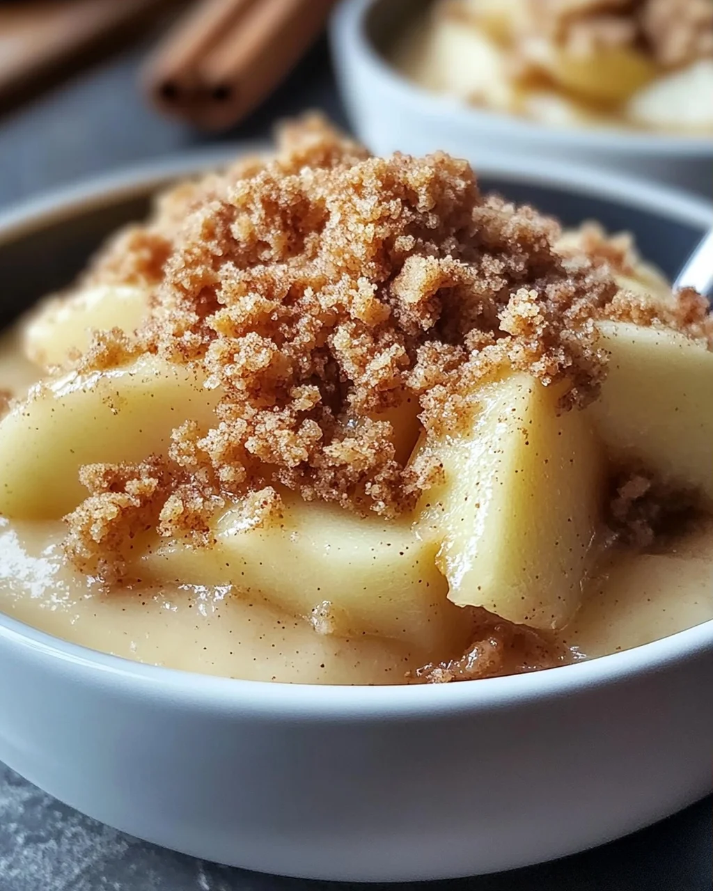 Bratapfel-Crumble auf Zimtcreme