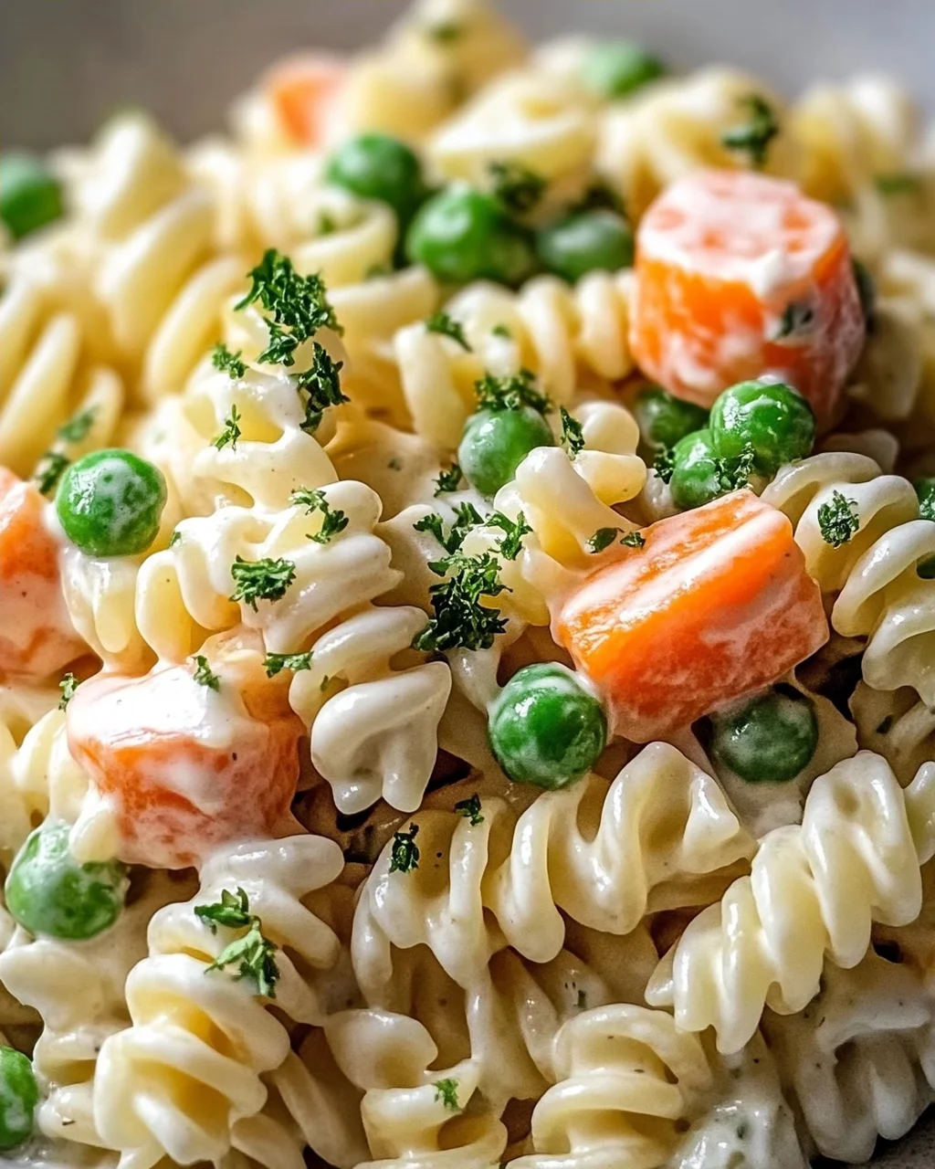 Cremiger Nudelsalat mit Erbsen und Möhren – Ein Genuss!