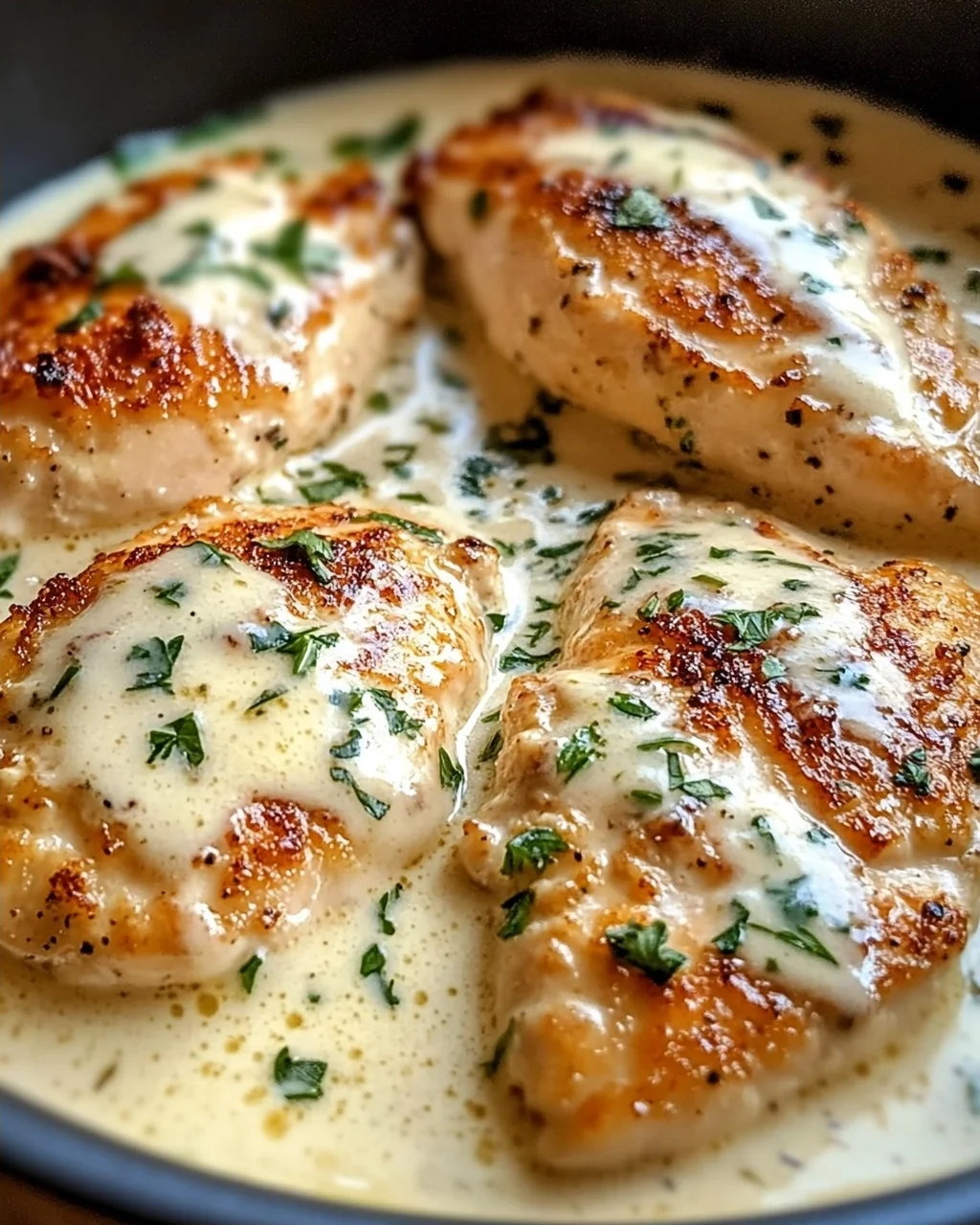 Cremiges Parmesan-Hühnchen mit Frischkäse