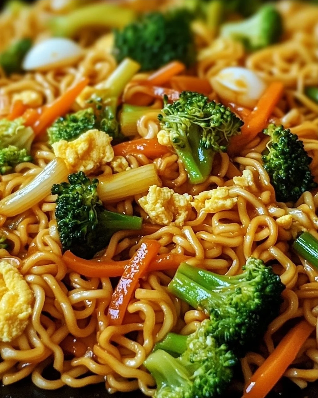 Gebratene Nudeln mit Gemüse und Ei - asiatisch
