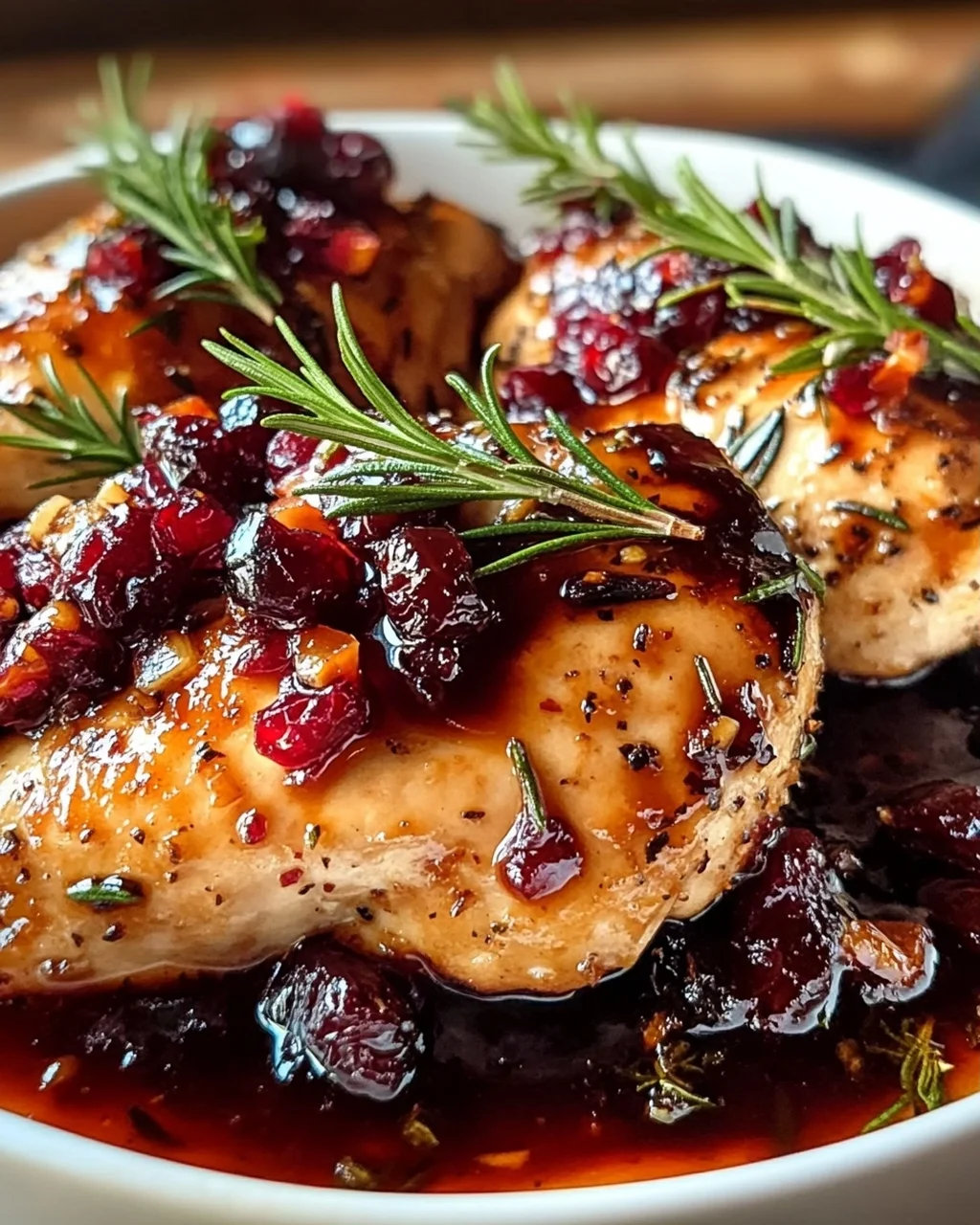 Hähnchen mit Preiselbeer-Balsamico-Glasur