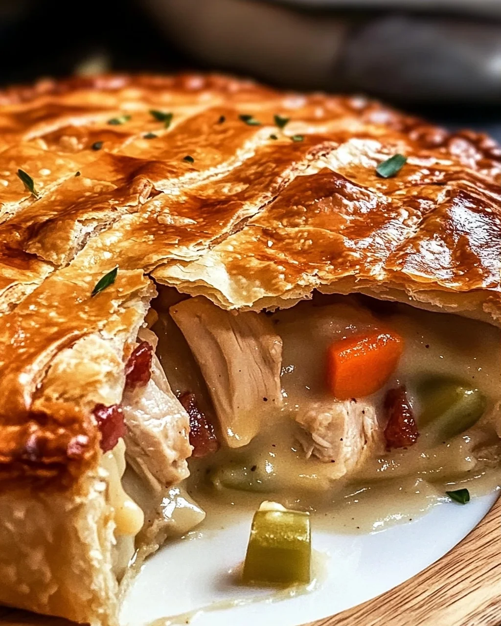 Hühnchen und Speck Pie für dein Wohlfühlessen