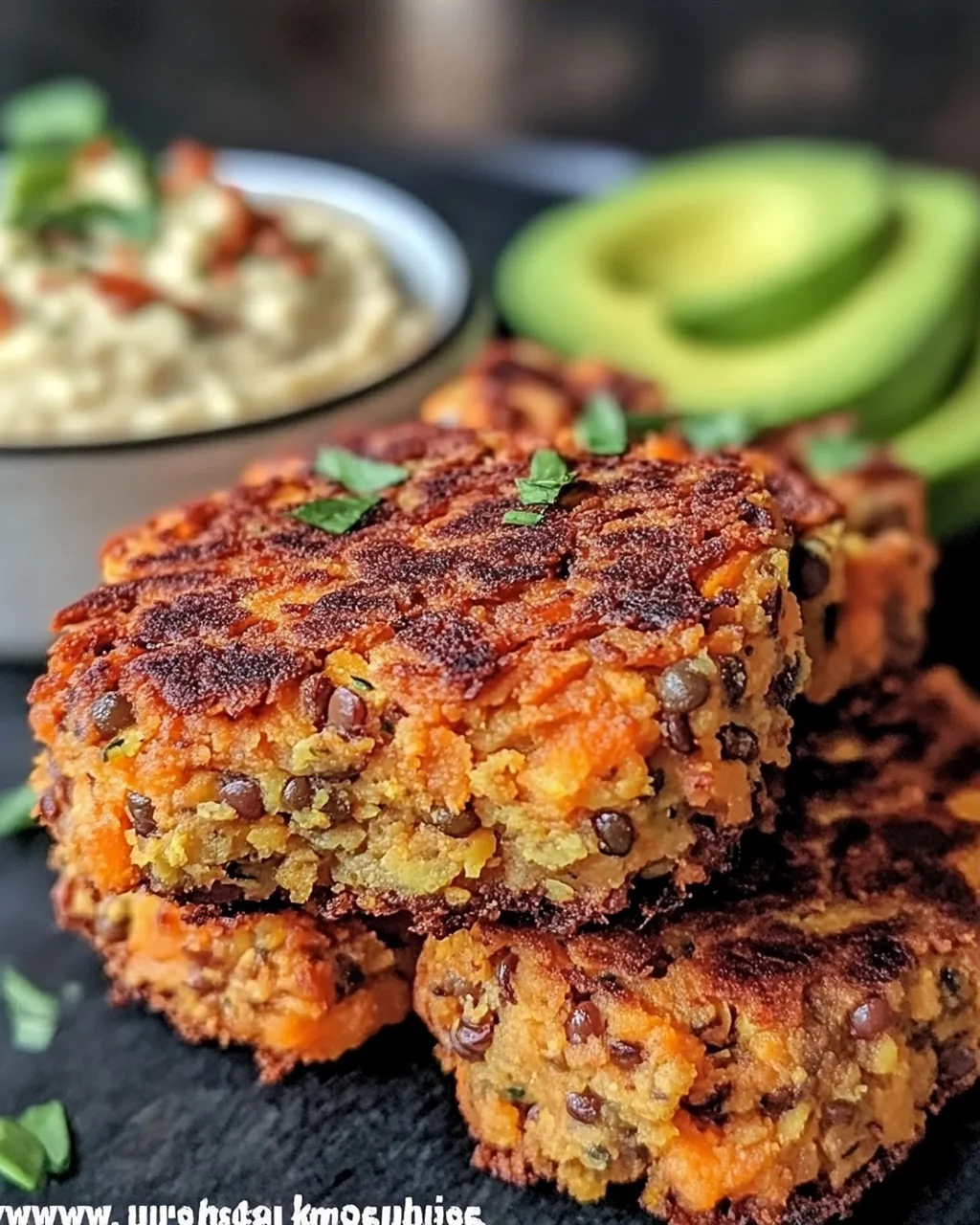 Knusprige Süßkartoffel- und rote Linsen-Patties