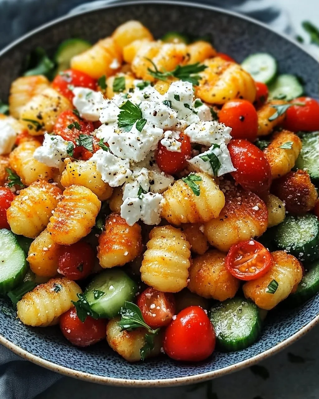 Knuspriger Gnocchi-Salat mit Joghurt-Dressing