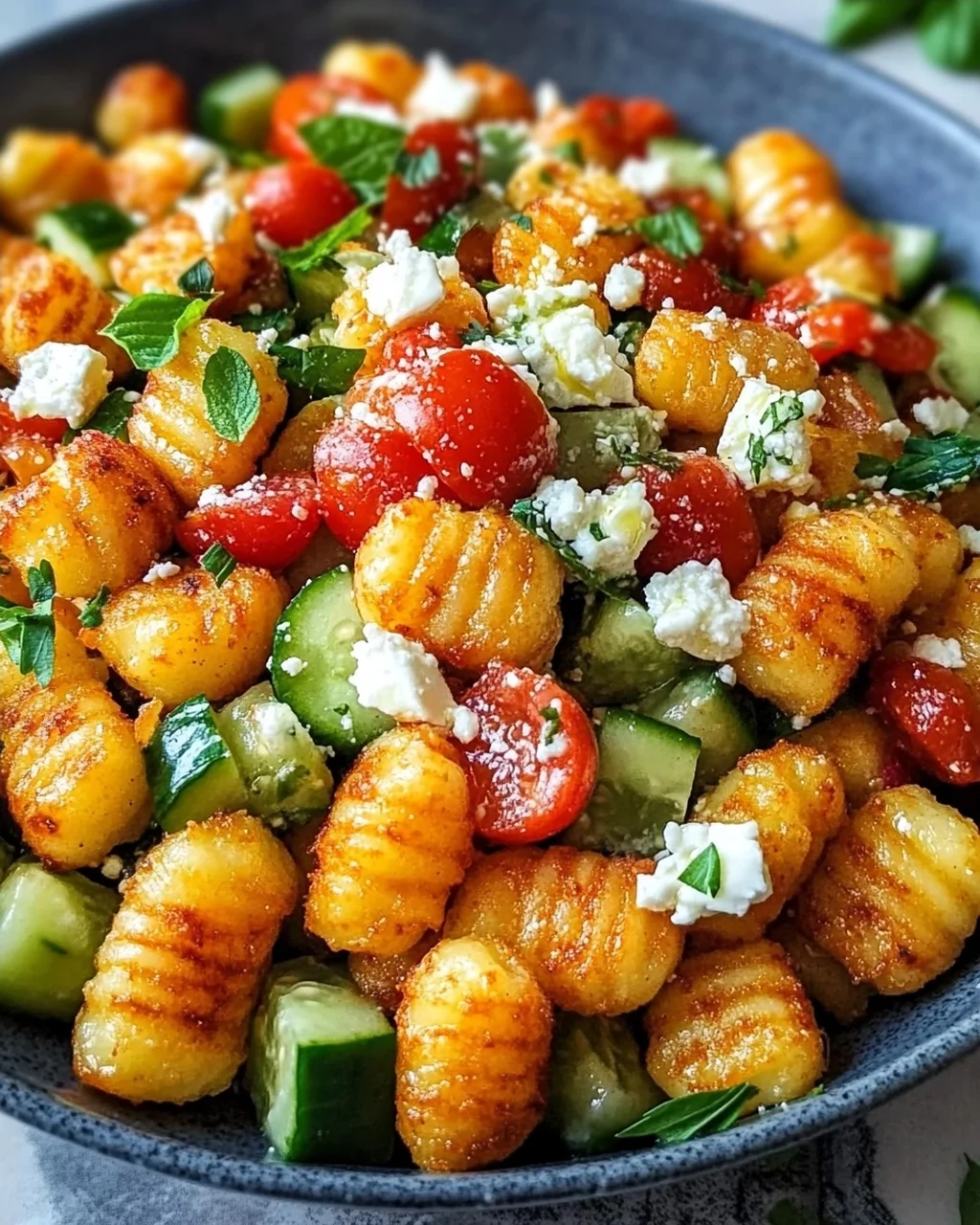 Knuspriger Gnocchi-Salat mit Joghurt-Dressing