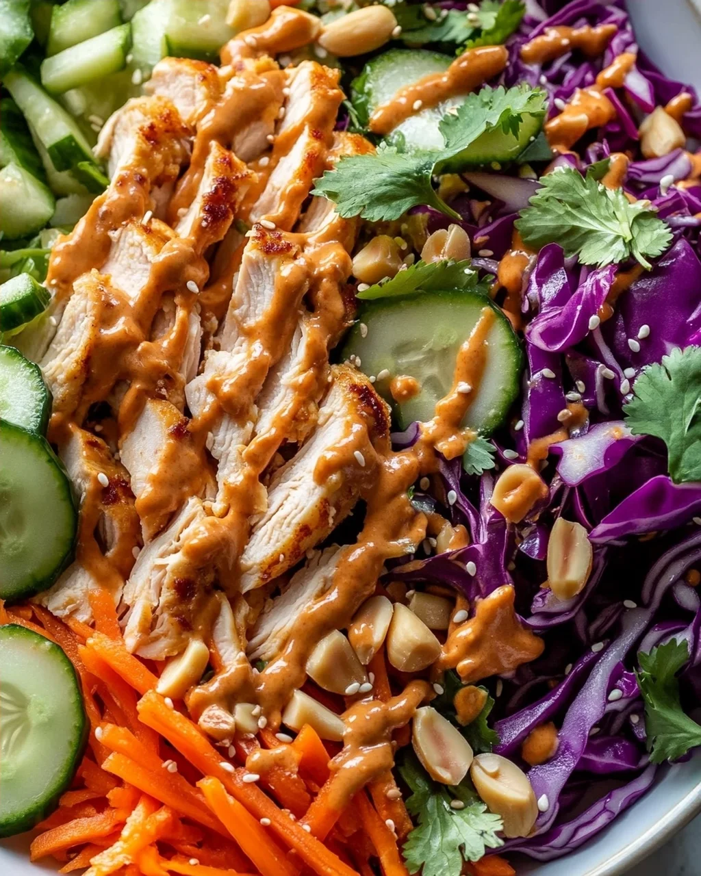 Köstlicher Thai Erdnuss Hähnchen Salat Rezept – Schnell & Lecker!