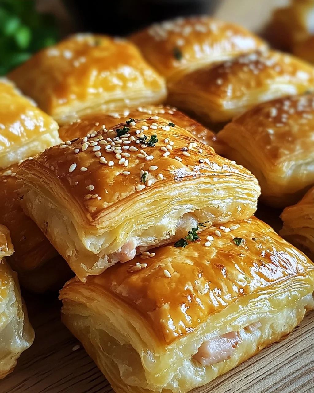 Leckere Blätterteig Puten-Käse Snacks