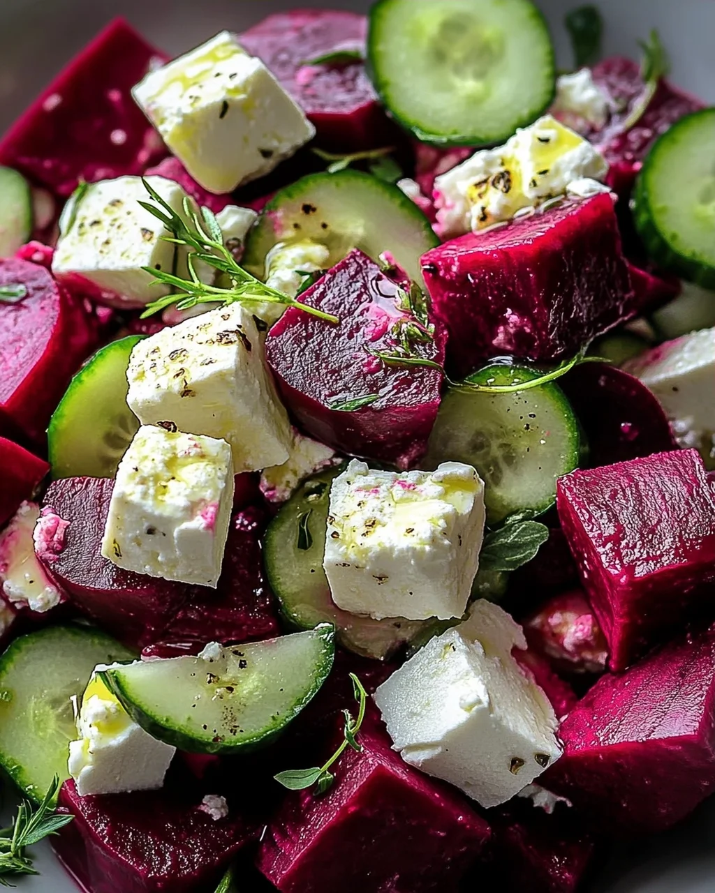 Leckerer Rote-Bete-Salat mit Feta und Gurken Rezept