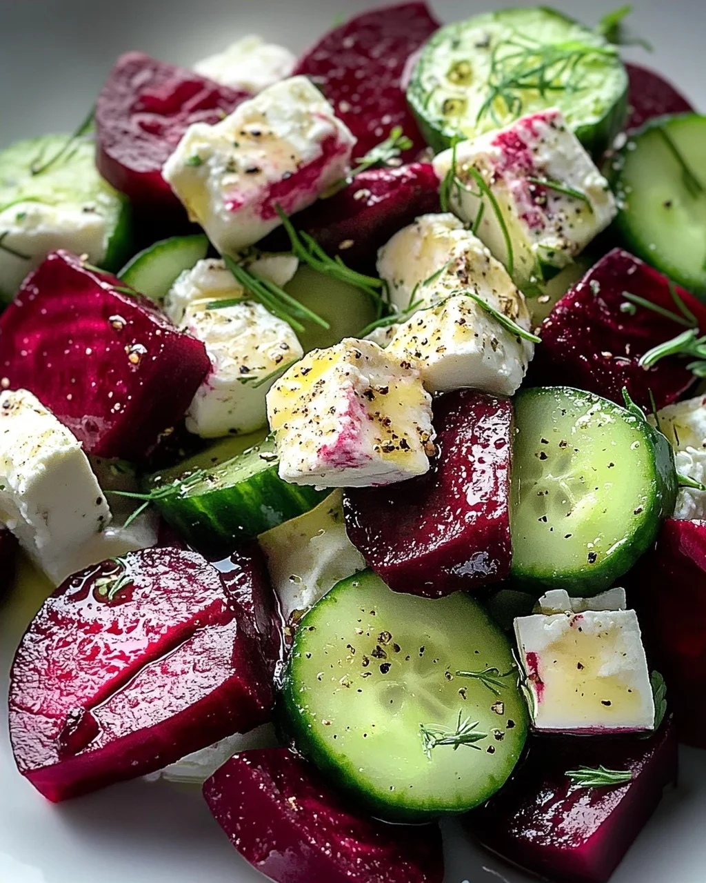 Leckerer Rote-Bete-Salat mit Feta und Gurken Rezept