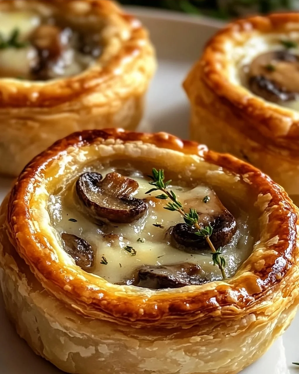 Mini Pilz-Gruyere Pot Pies mit Thymian