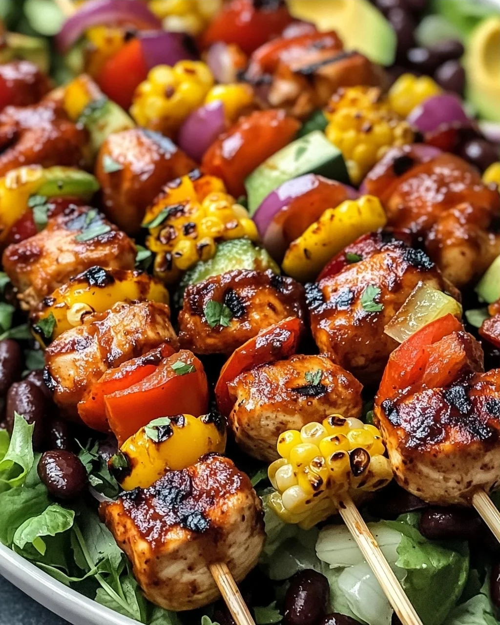 Saftiger BBQ Chicken Spießsalat – Dein neues Lieblingsrezept!