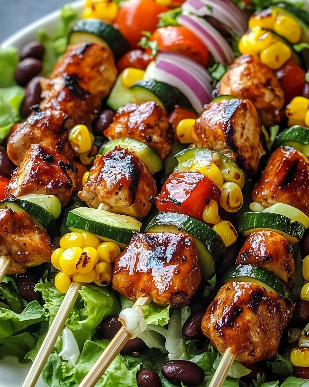 Saftiger BBQ Chicken Spießsalat – Dein neues Lieblingsrezept!