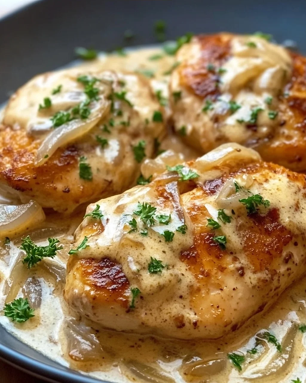 Bestes Zwiebel Sahne Hähnchen Rezept – Einfach & Cremig!