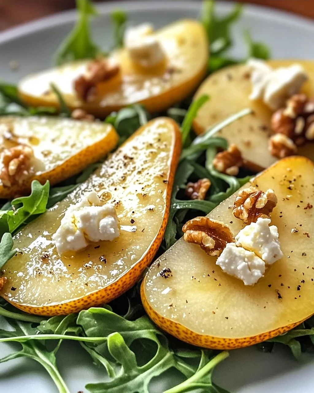 Birnen- und Rucola-Salat mit Honig-Vinaigrette genießen