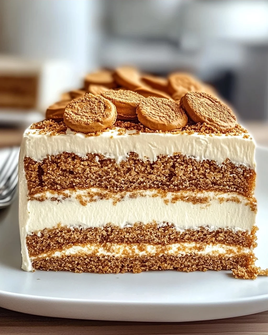 Biscoff Kühlschrankkuchen mit 4 Zutaten