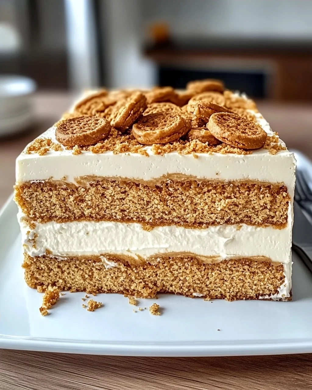 Biscoff Kühlschrankkuchen mit 4 Zutaten