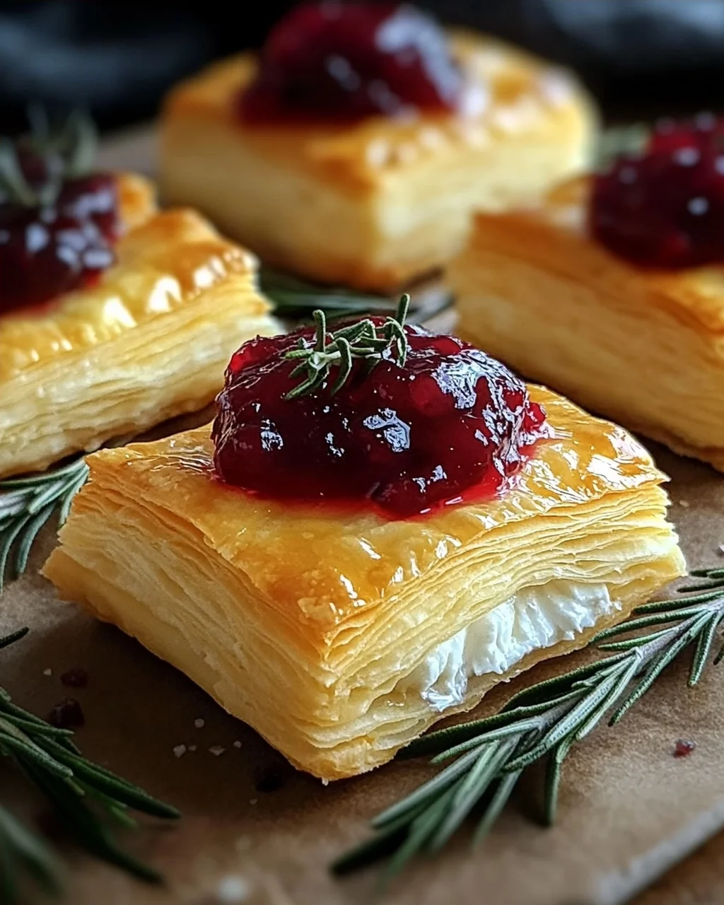 Blätterteig-Häppchen mit Camembert