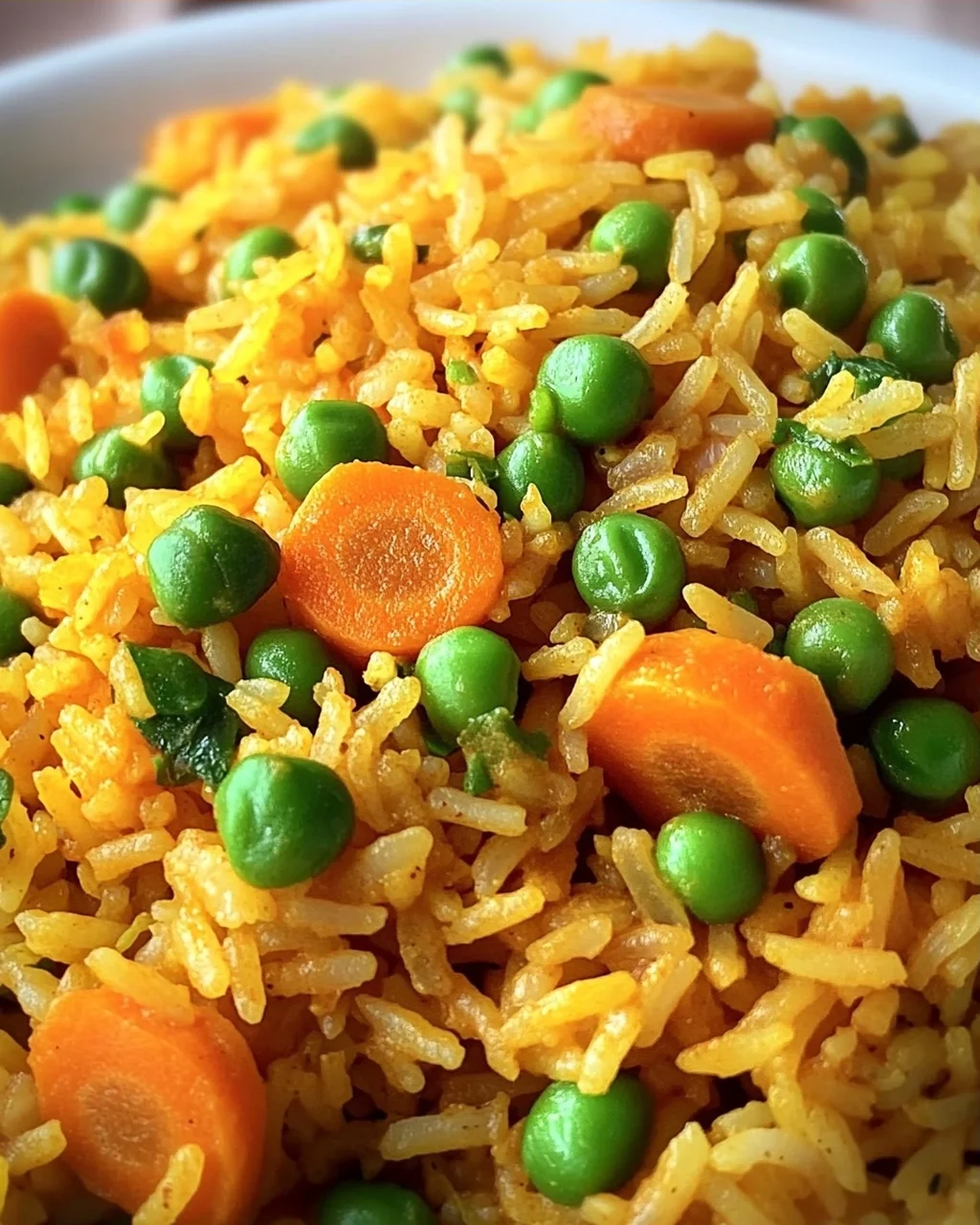 Curryreis mit Erbsen und Möhren