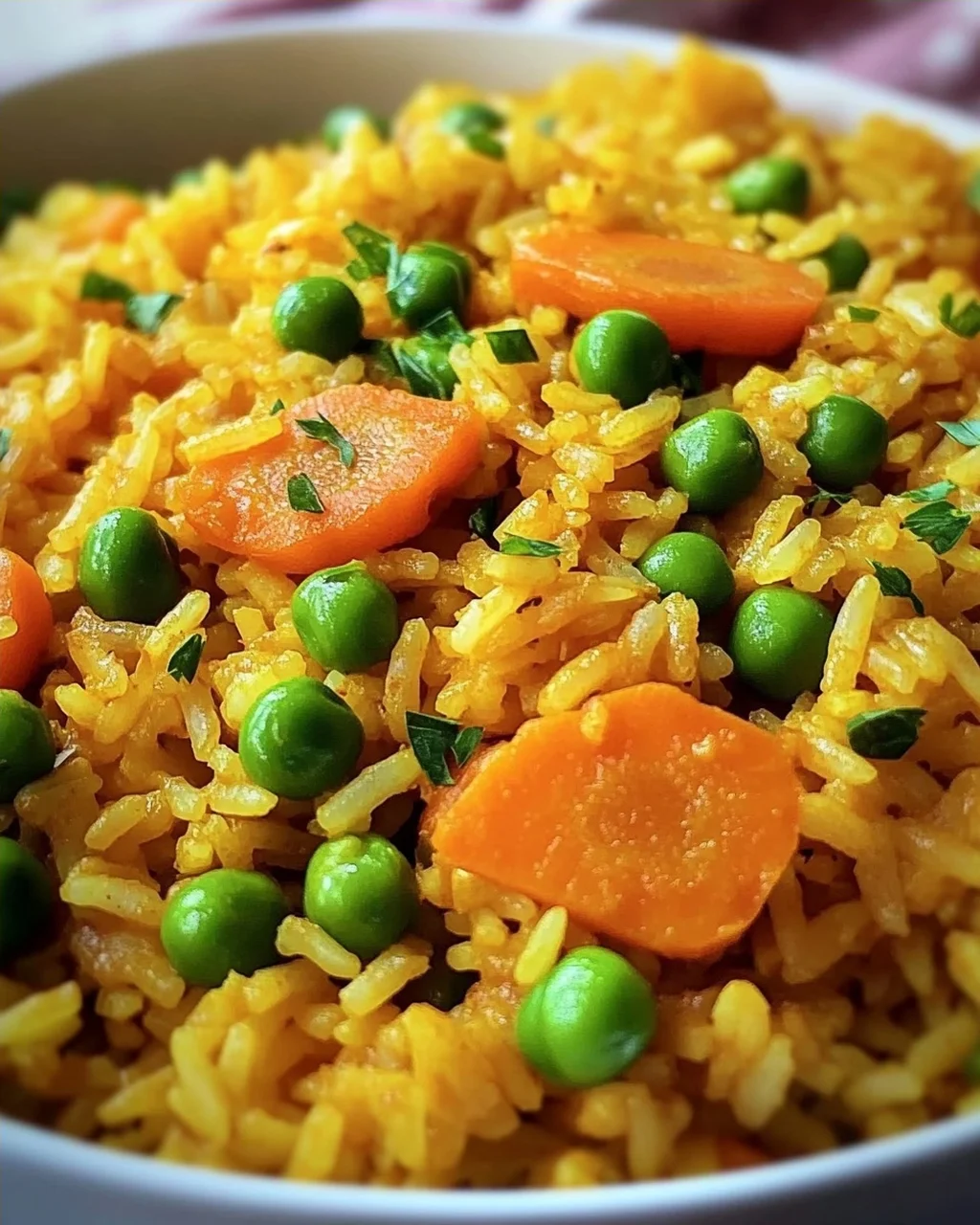 Curryreis mit Erbsen und Möhren