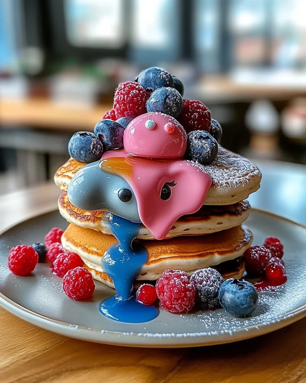 Dumbo fliegende Elefanten-Pfannkuchen für fröhliche Frühstücke