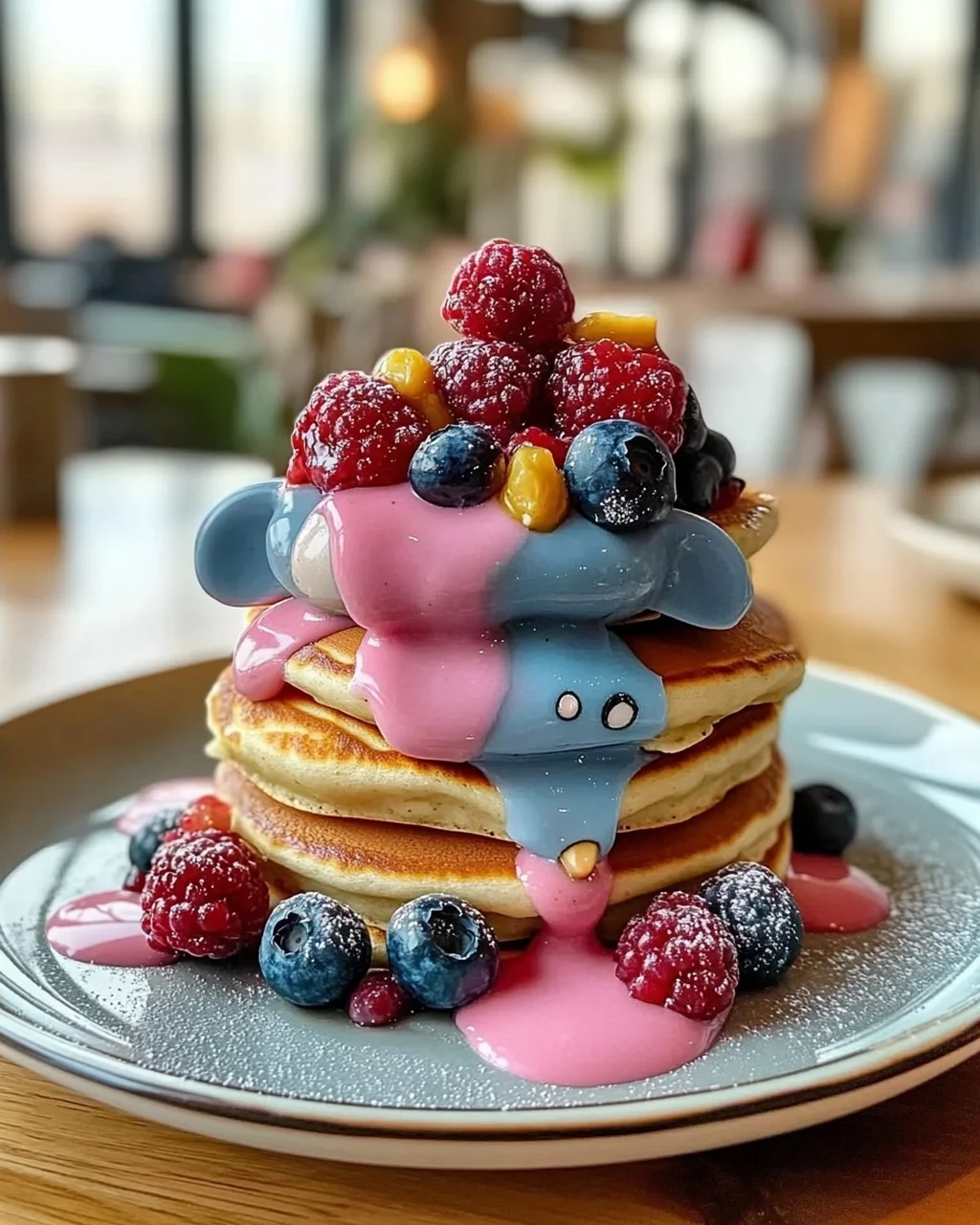 Dumbo fliegende Elefanten-Pfannkuchen für fröhliche Frühstücke