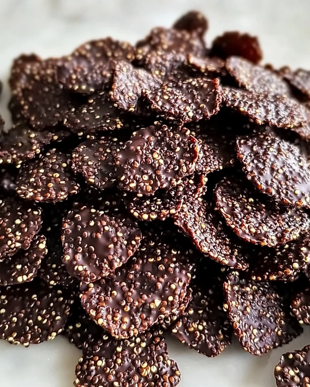 Dunkle Schokoladen-Quinoa-Crisps: Knusprige Versuchung