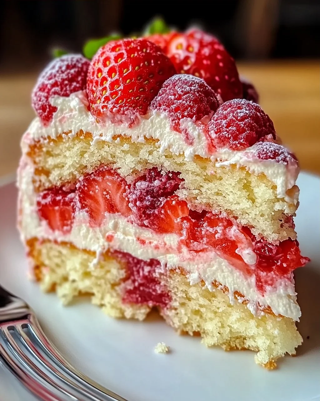 Erdbeer-Erdbeben-Kuchen mit cremigem Swirl