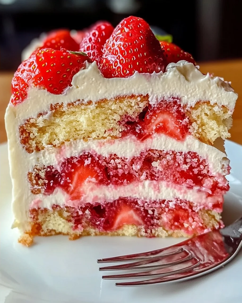 Erdbeer-Erdbeben-Kuchen mit cremigem Swirl