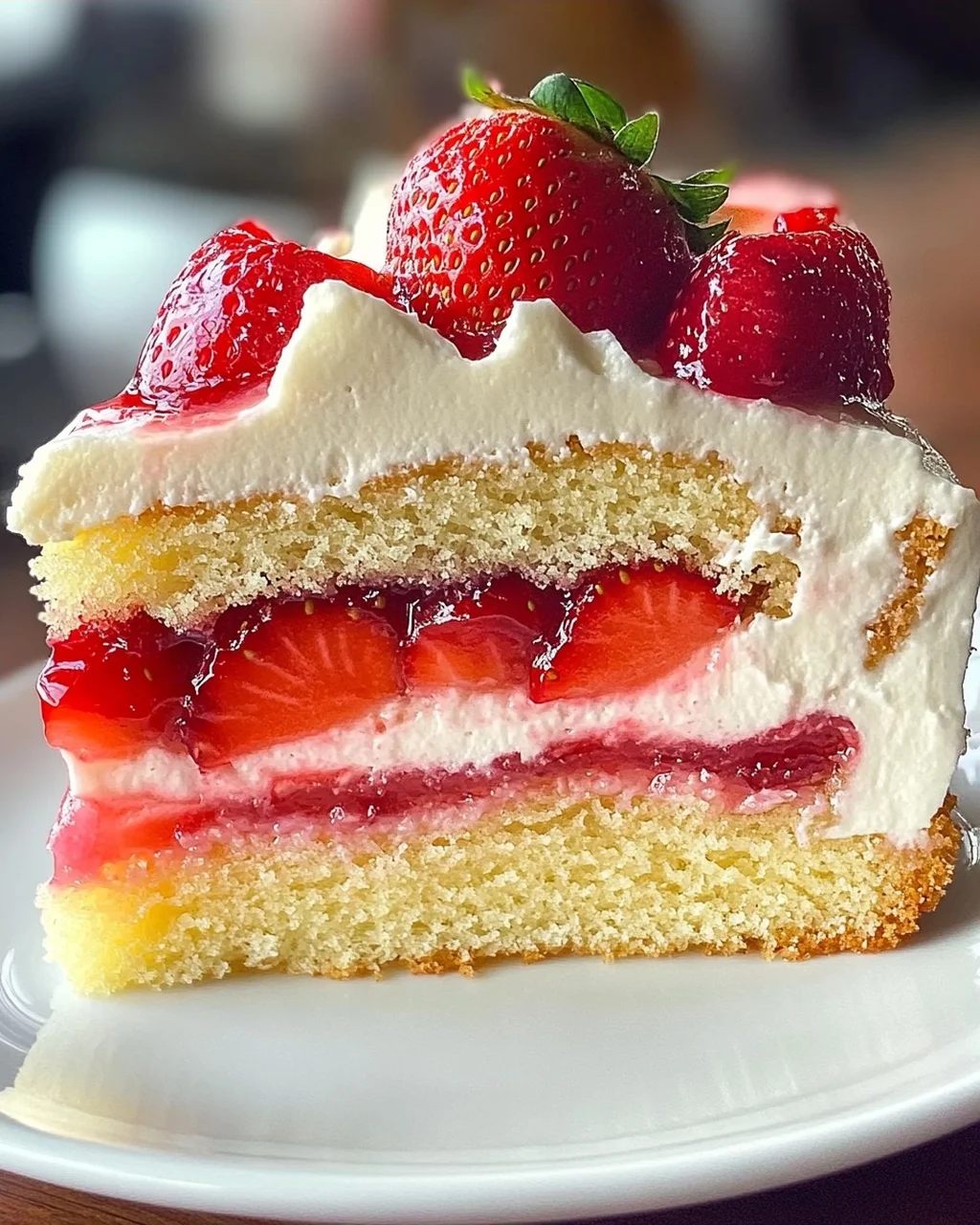 Erdbeerkuchen mit Schmand-Vanillecreme
