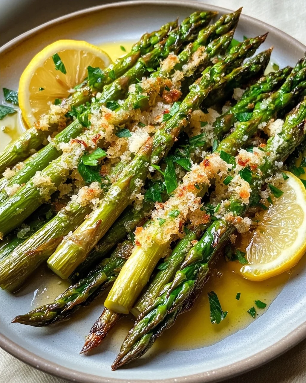 Fried Green Asparagus with Garlic and Lemon Recipe
