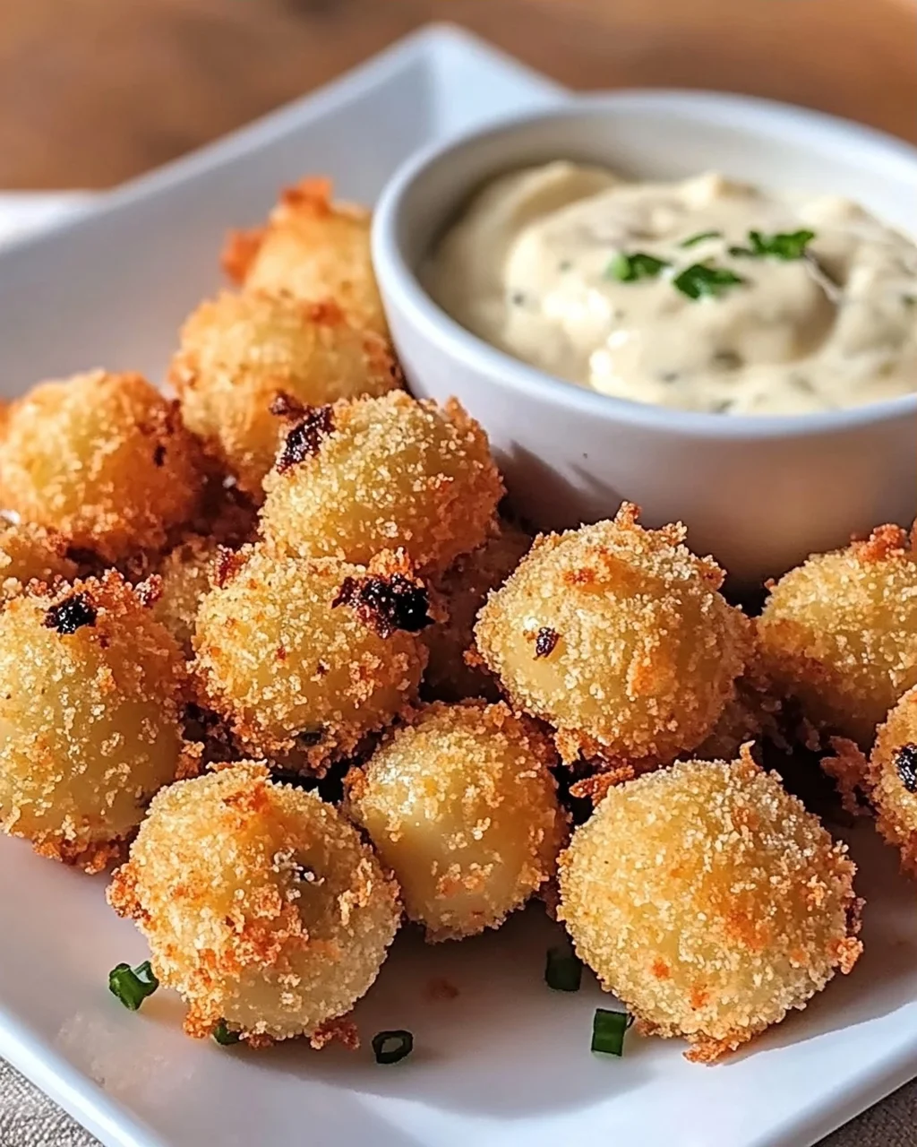 Frittierte Oliven mit Knoblauch-Aioli selbst gemacht