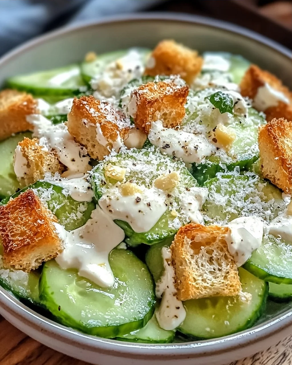 Gurken-Caesar-Salat für heiße Sommertage