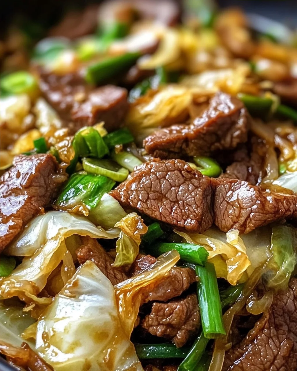 Herzhafter Rindfleisch- und Kohl-Wok für jeden Tag