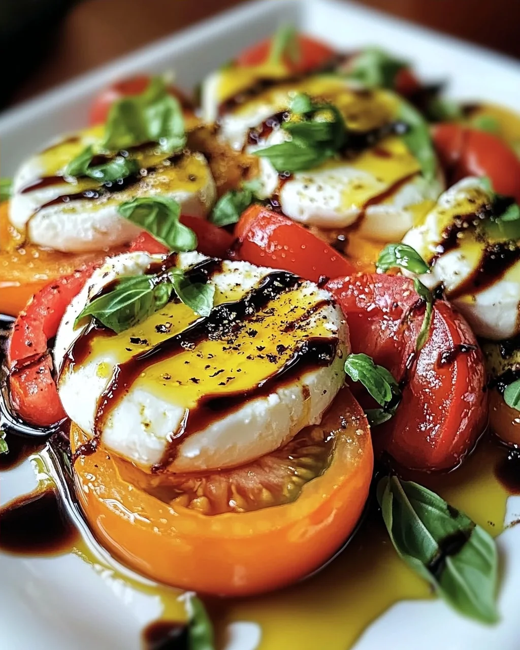 Italienischer Burrata-Caprese-Salat aus Heirloom-Tomaten