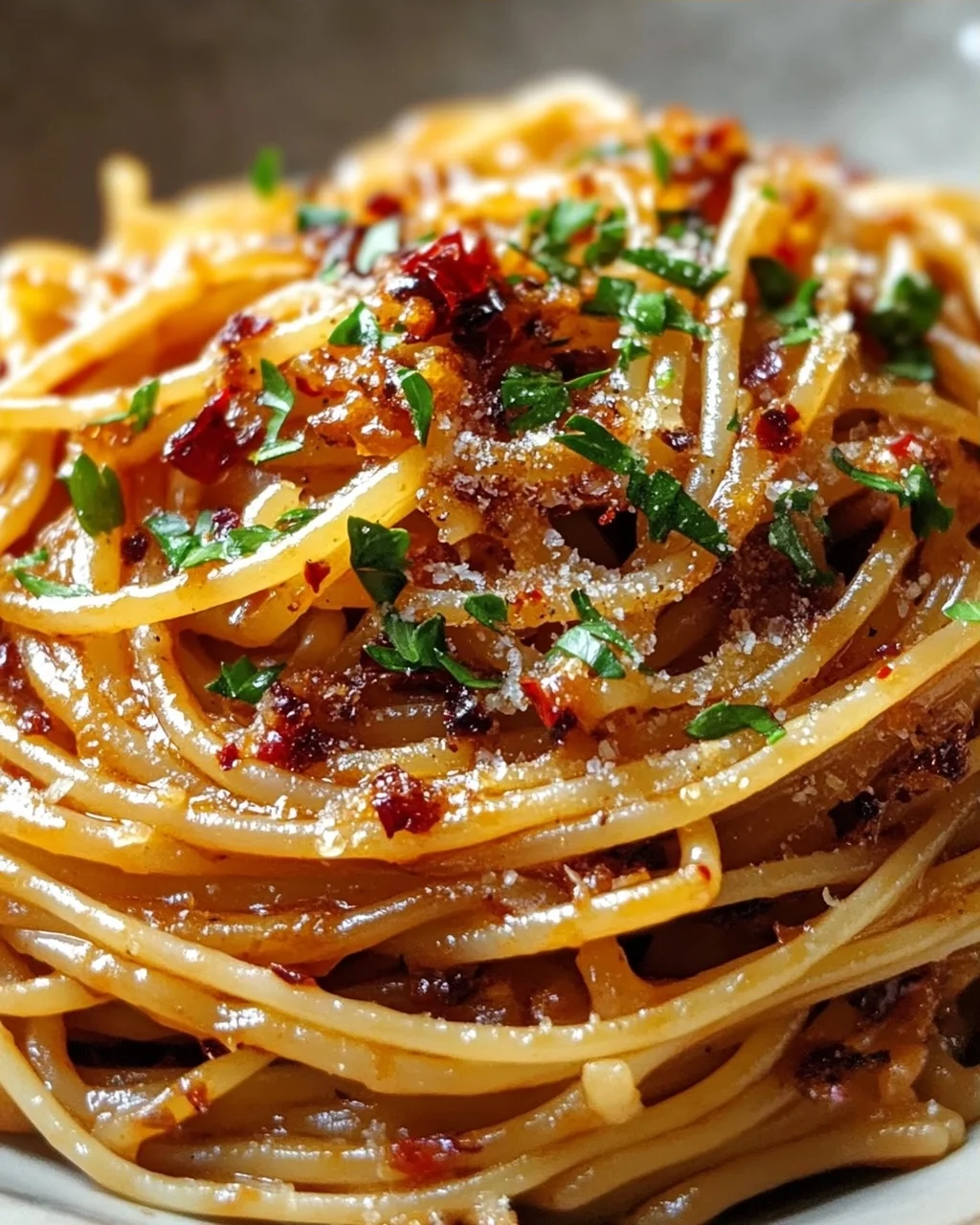 Karamellisierte Zwiebel Pasta mit Chiliöl – Ein Genuss!