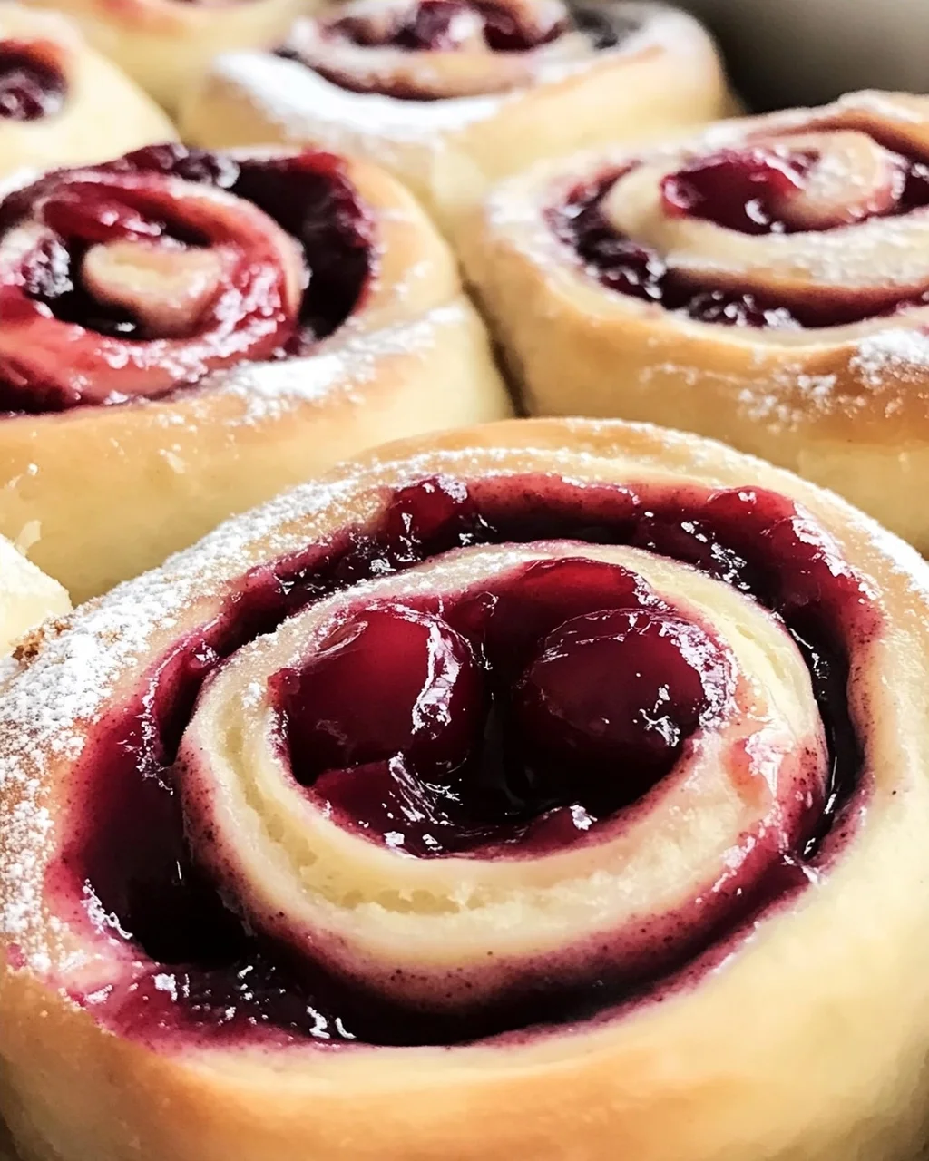 Kirschen Zimtschnecken mit hausgemilter Füllung genießen