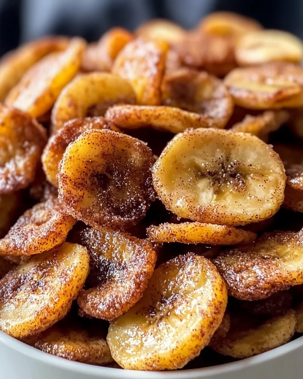 Knusprige Airfryer Zimt Bananenchips
