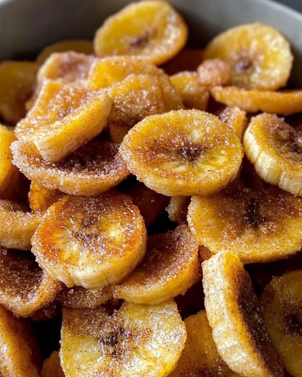 Knusprige Airfryer Zimt Bananenchips