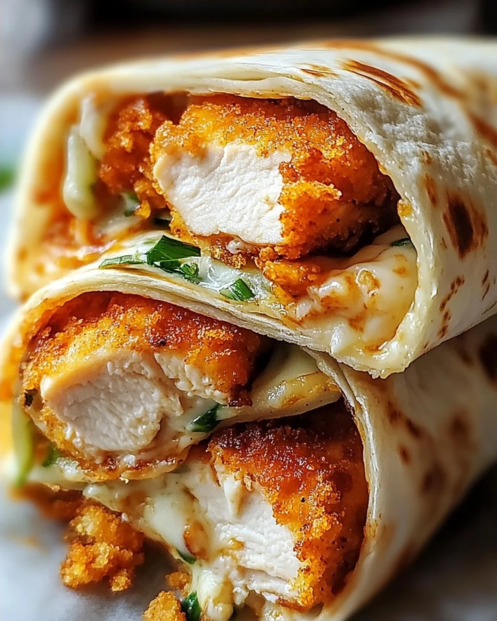 Knusprige, Käsige Knoblauch-Hühnchen-Wraps