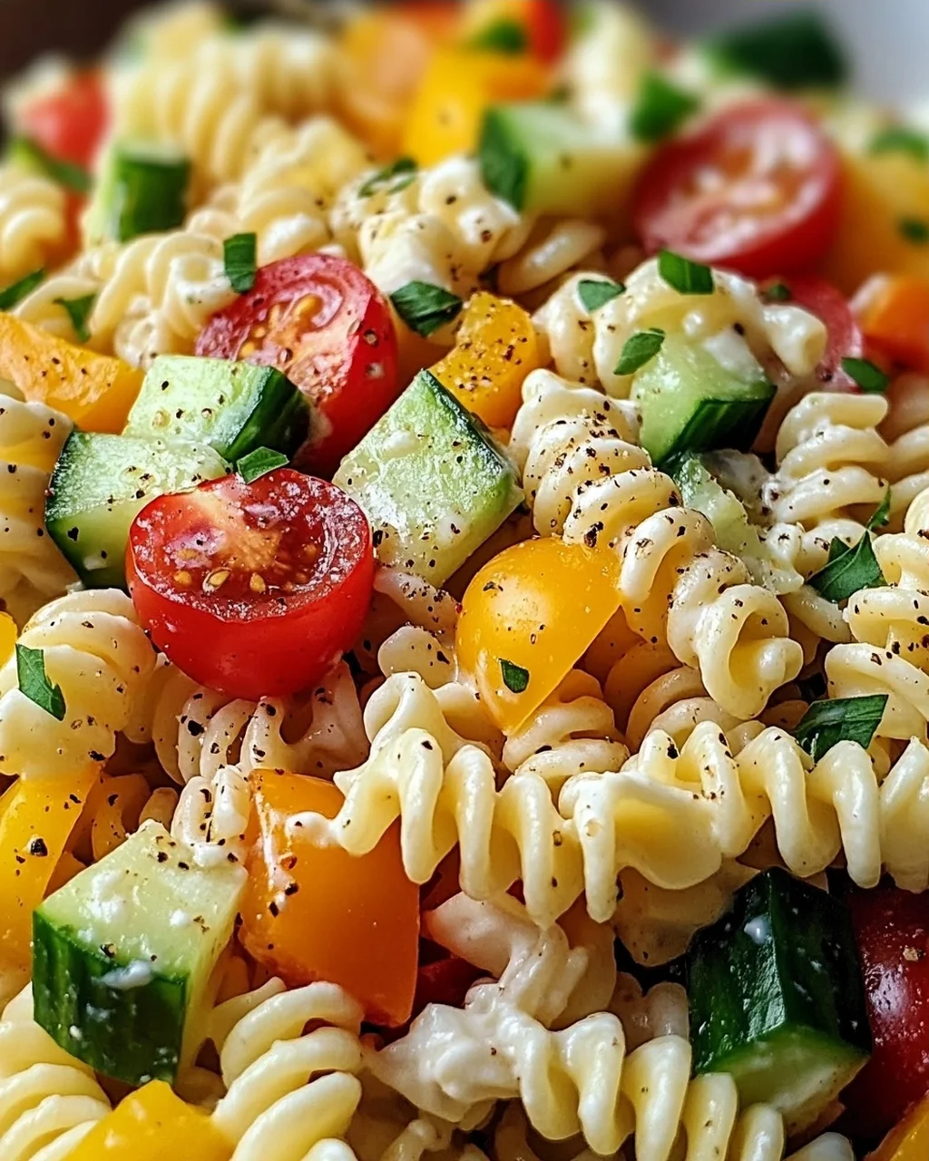 Leichter Nudelsalat mit Joghurt-Dressing