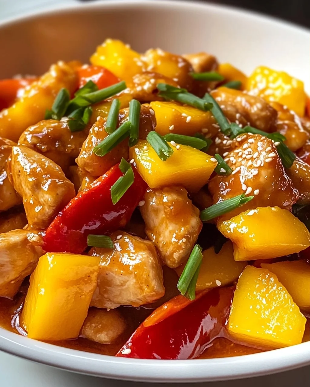 Mango Chicken mit süßer Paprika-Pracht