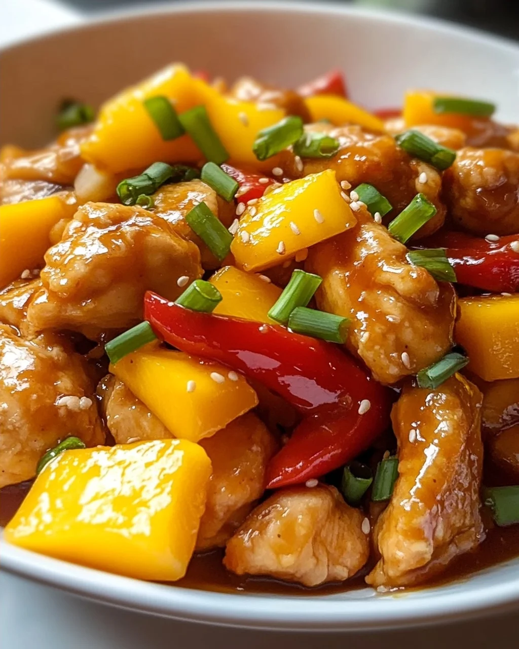 Mango Chicken mit süßer Paprika-Pracht