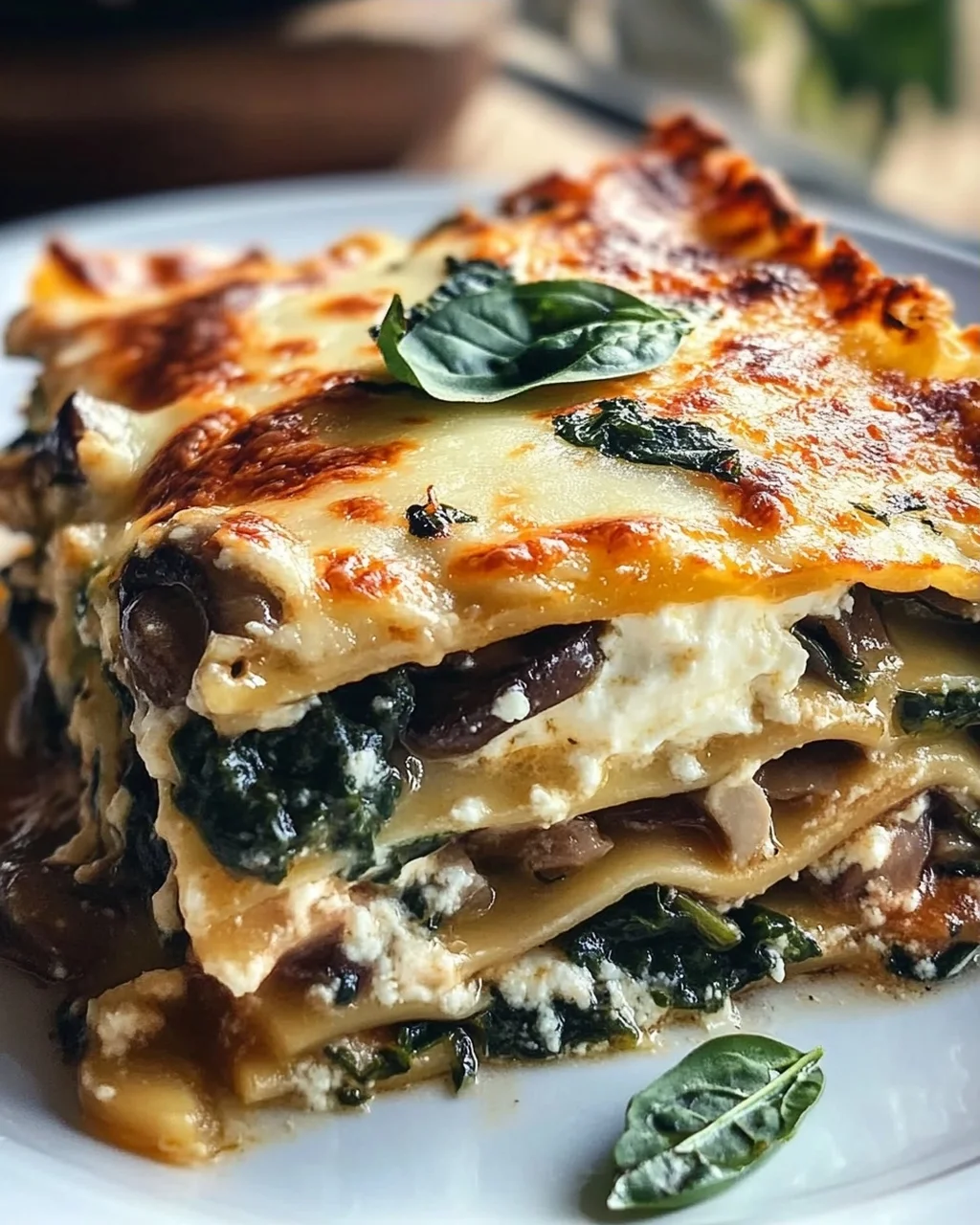 Pilz-Spinat-Lasagne