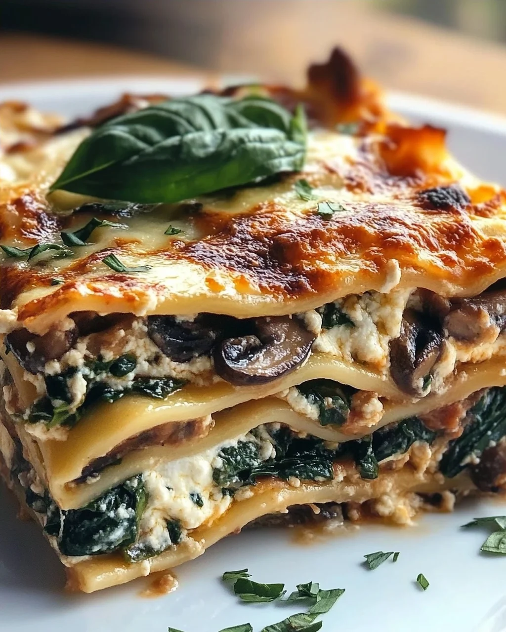 Pilz-Spinat-Lasagne