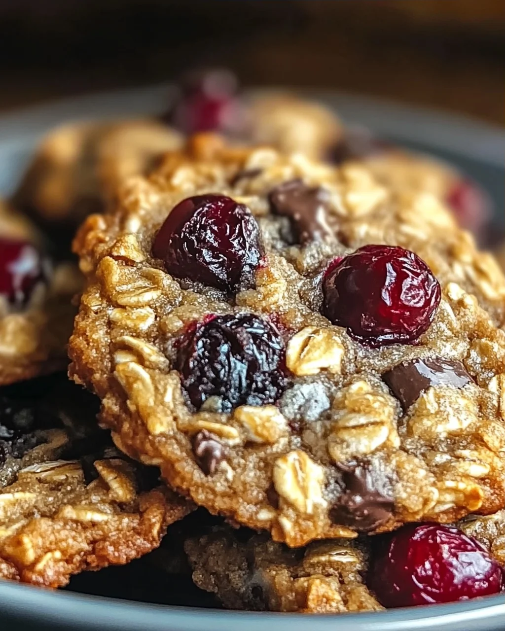 Schokoladen-Cranberry-Haferkekse für Naschkatzen
