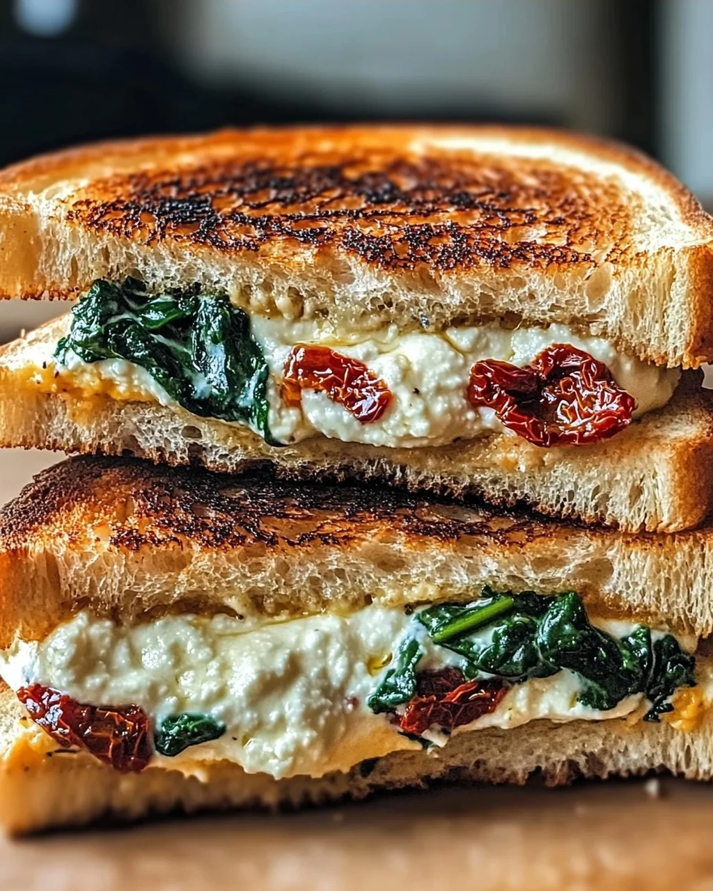 Sonnentrockene Tomate Spinat Ricotta Grillkäse Traum