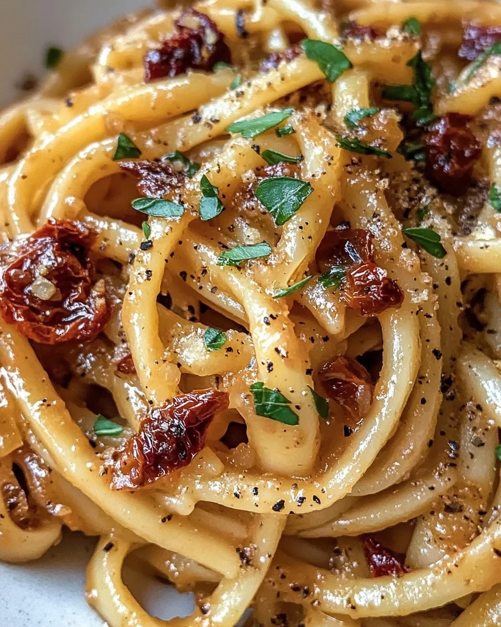 Veganisierte karamellisierte Zwiebel Pasta für Genießer