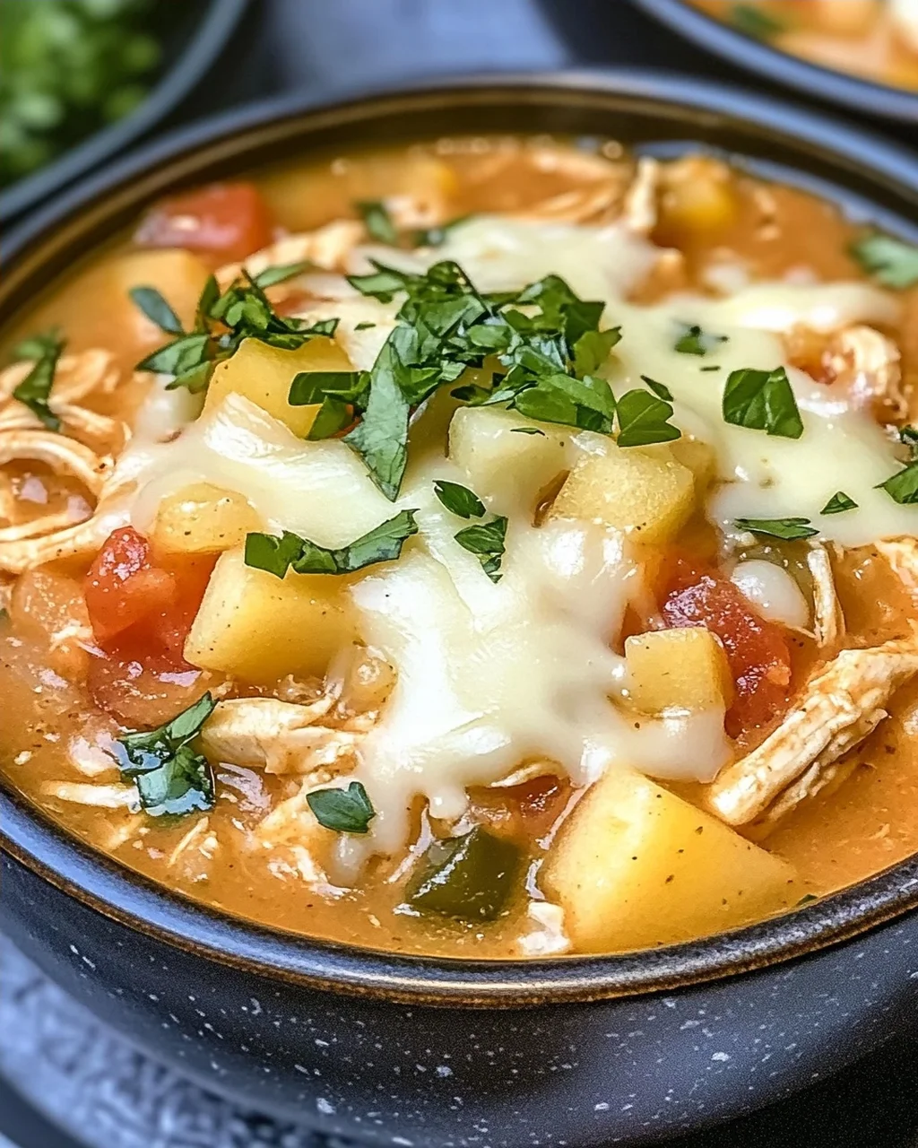 Weißer Cheddar Apfel Hähnchen Chili für den Herbst