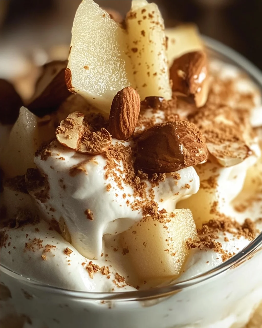 Winterliche Spekulatius-Creme mit Bratapfelkompott